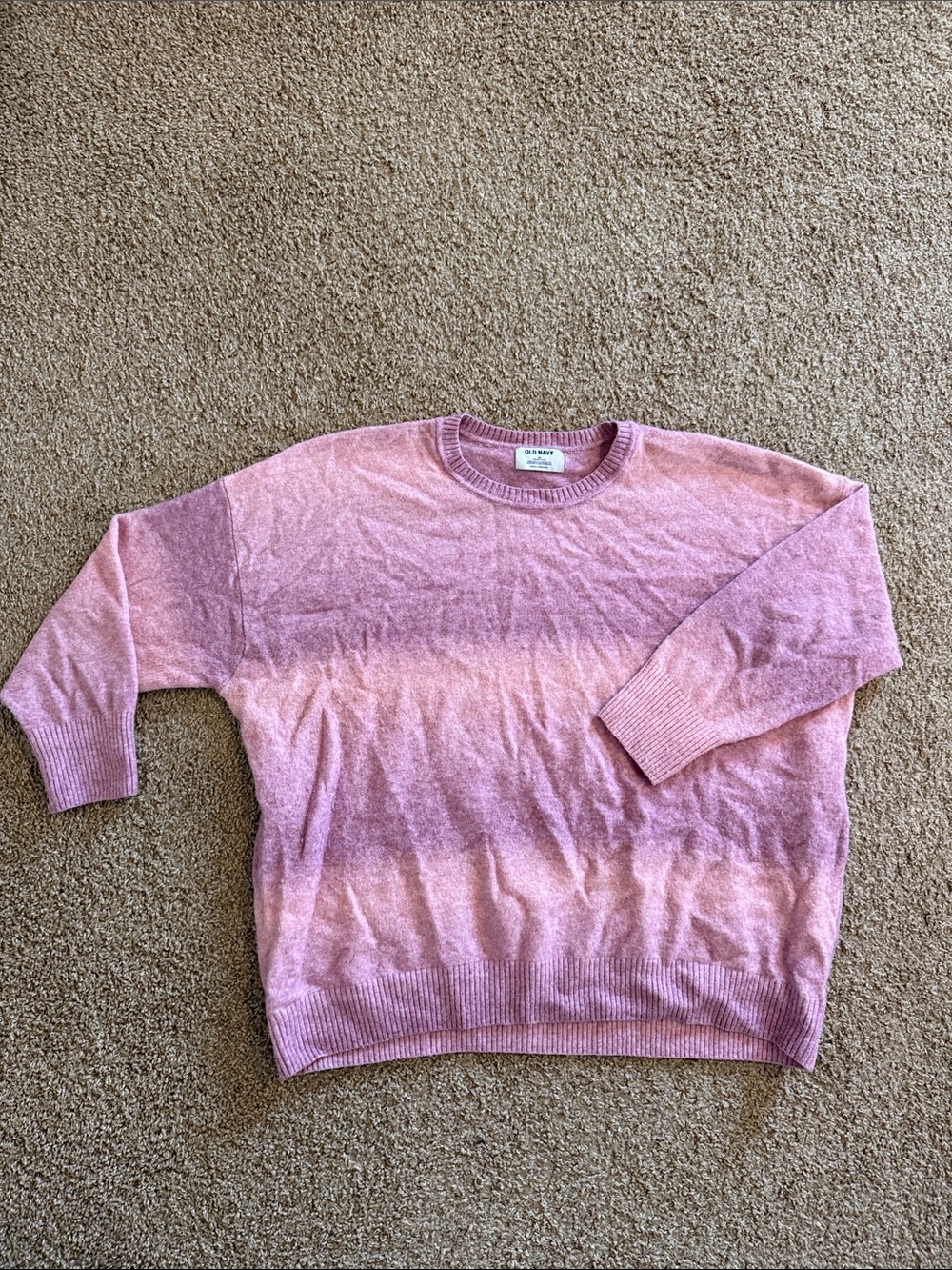 Old Navy Ombre Pink Crewneck Sweater
